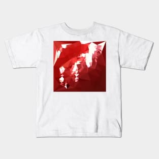 Coquelicot Red Abstract Low Polygon Background Kids T-Shirt